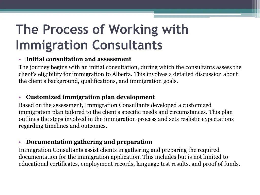 the process of working with immigration