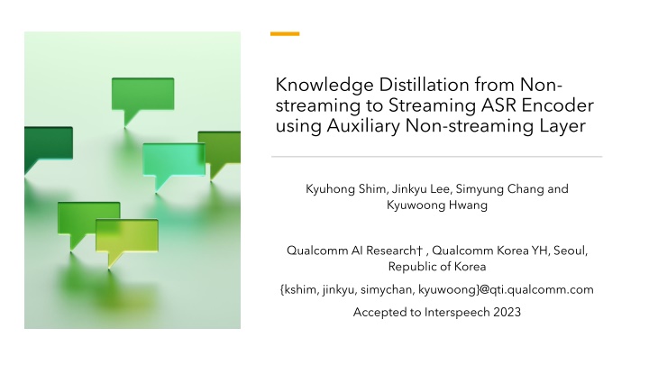 knowledge distillation from non streaming
