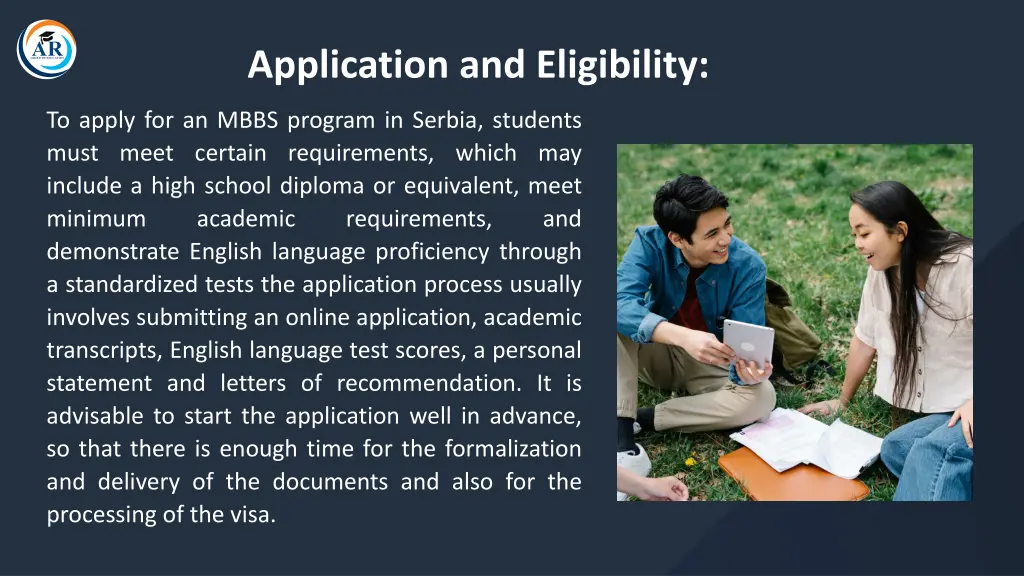 application and eligibility