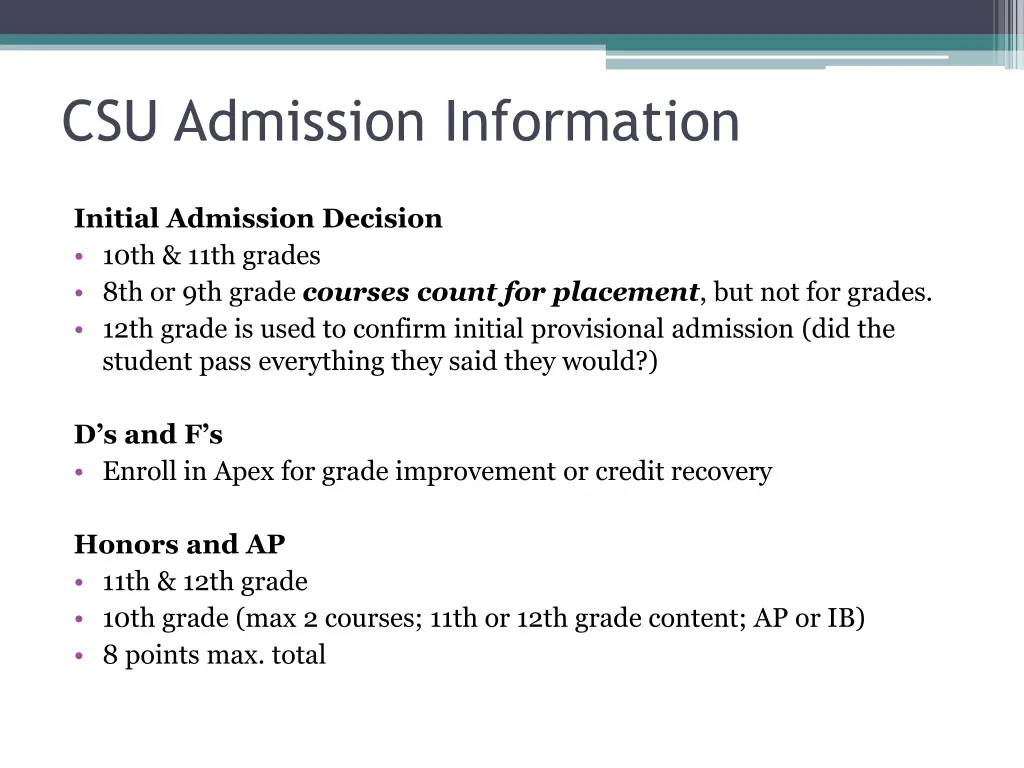 csu admission information