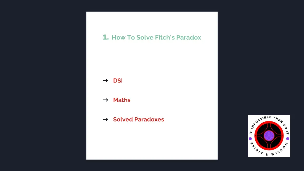 1 how to solve fitch s paradox