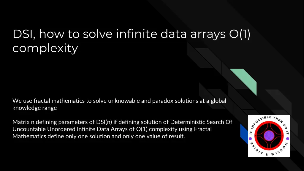 dsi how to solve infinite data arrays