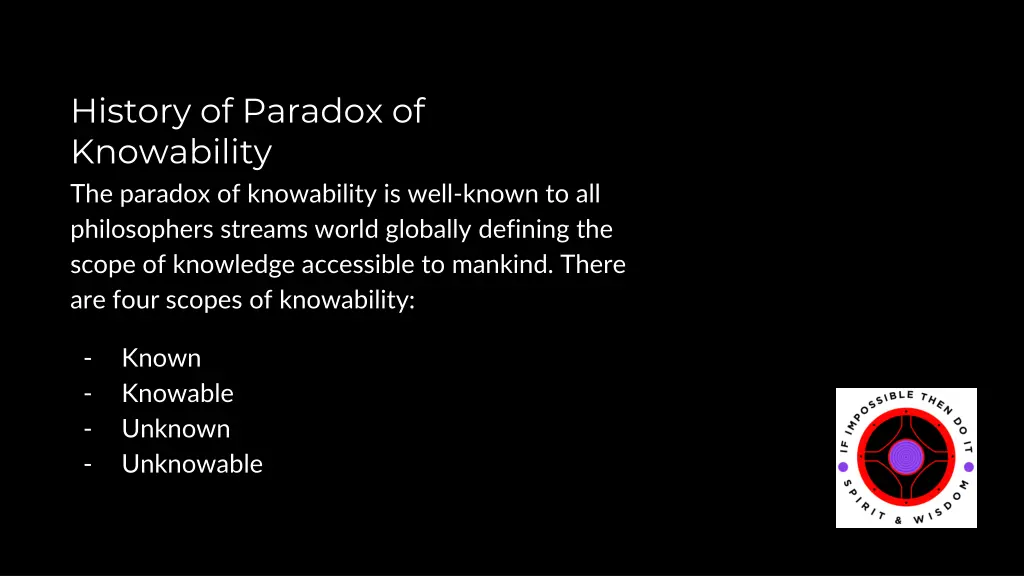 history of paradox of knowability the paradox