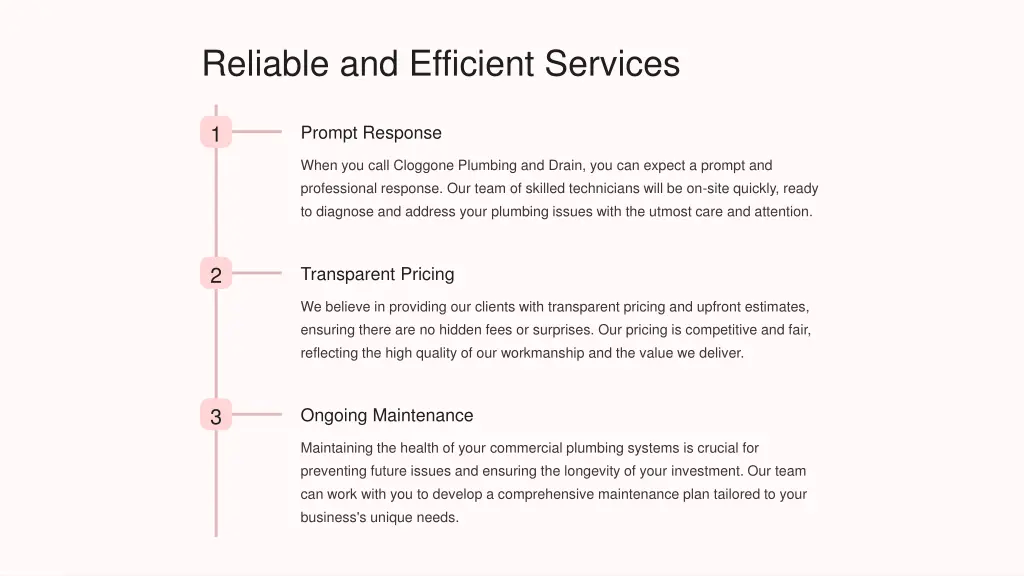 reliable and efficient services