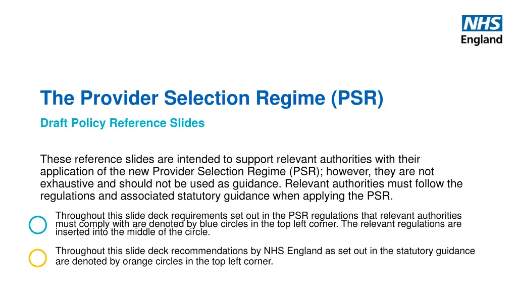 the provider selection regime psr