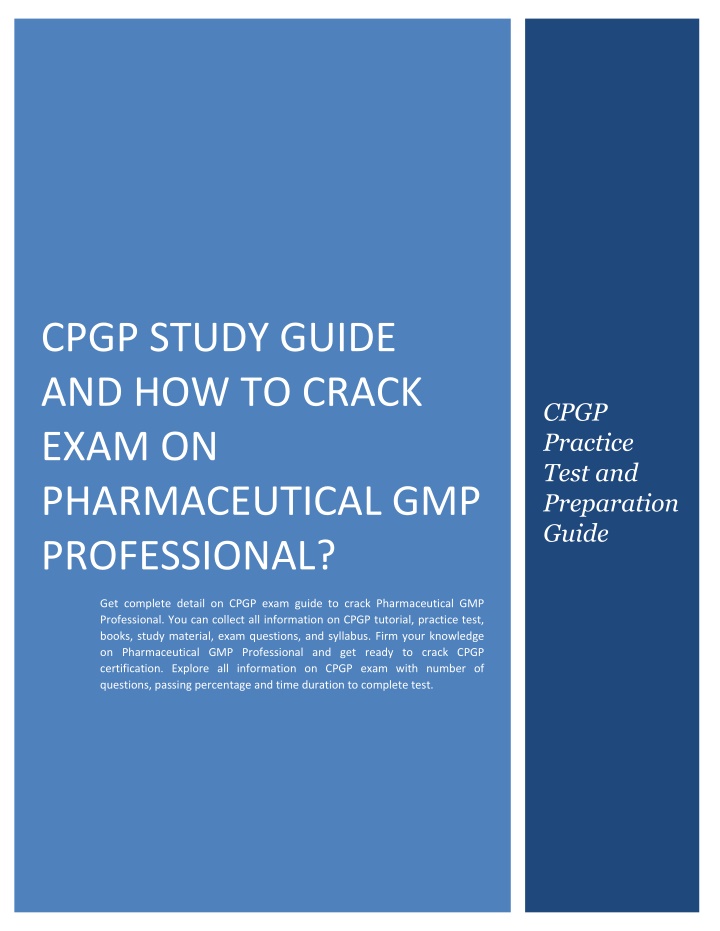 cpgp study guide and how to crack exam