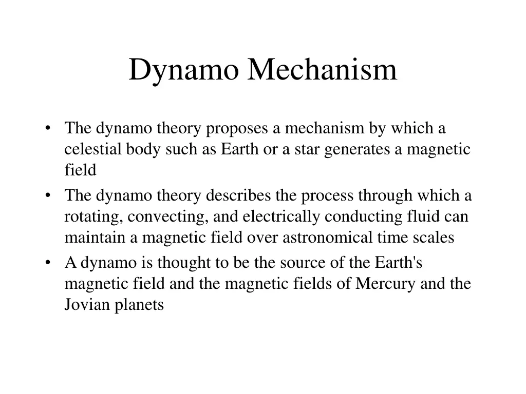 dynamo mechanism