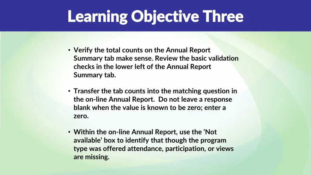 learning objective three learning objective three