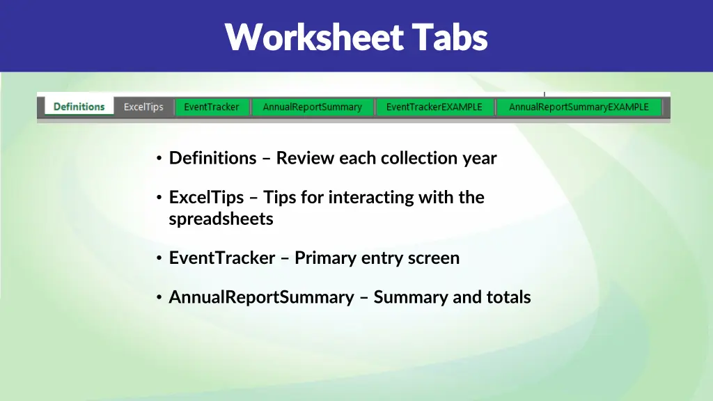 worksheet tabs worksheet tabs