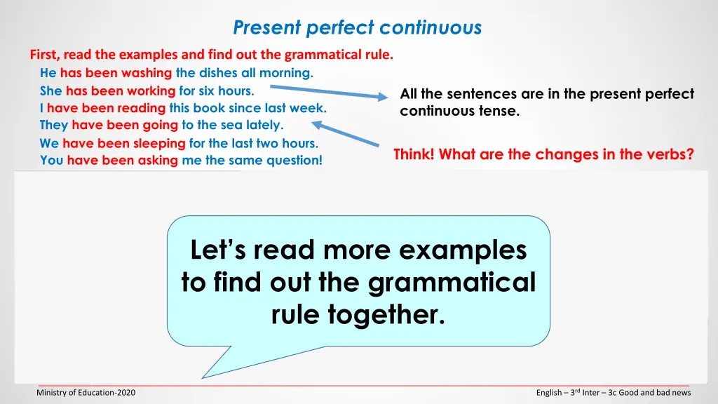 present perfect continuous