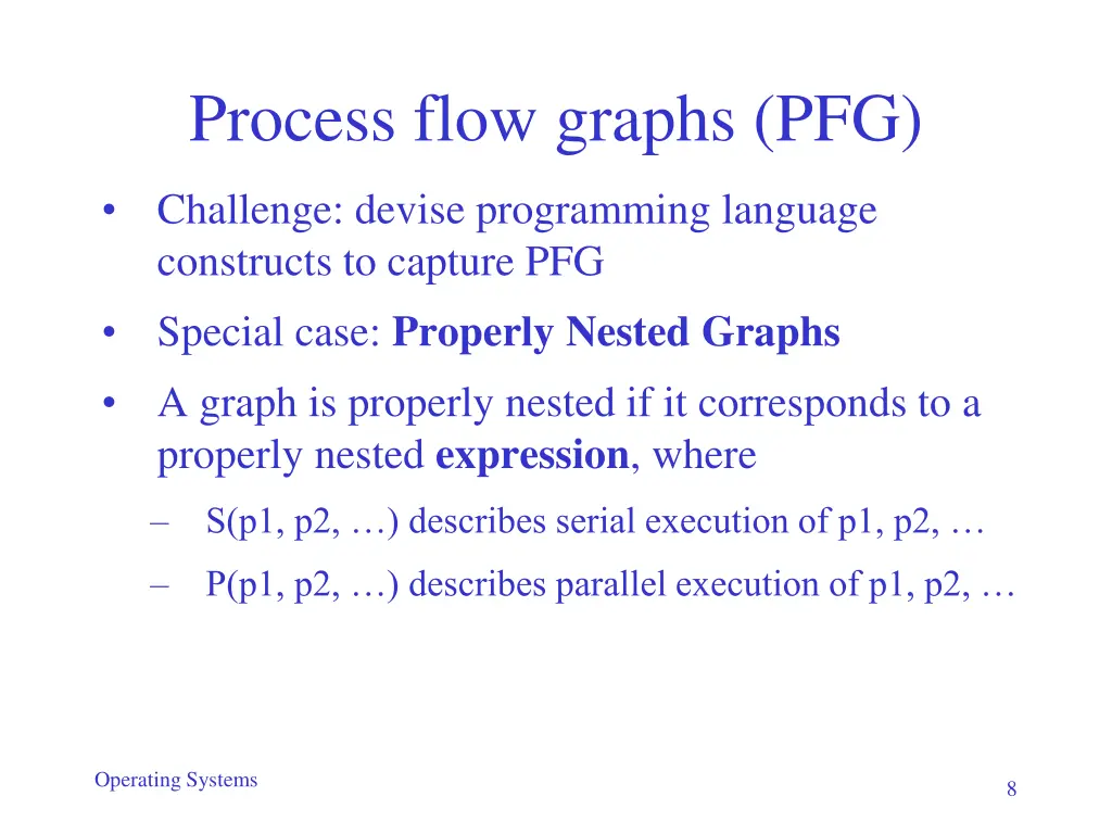 process flow graphs pfg