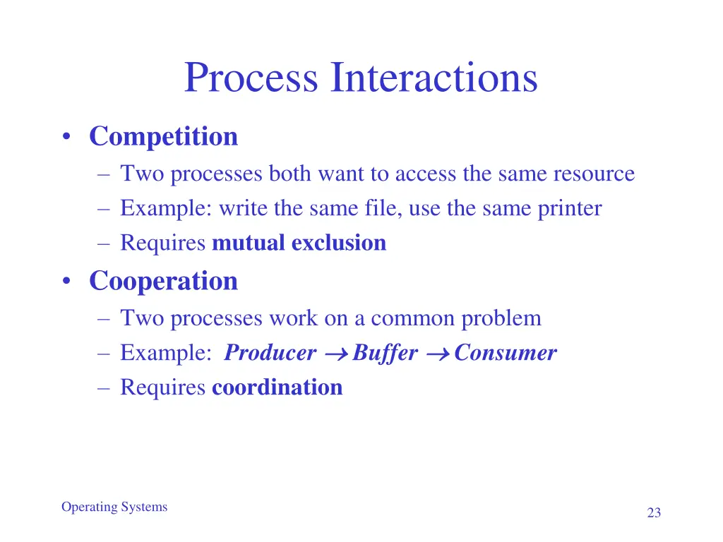 process interactions