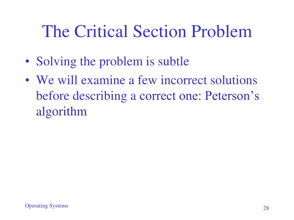 the critical section problem 3