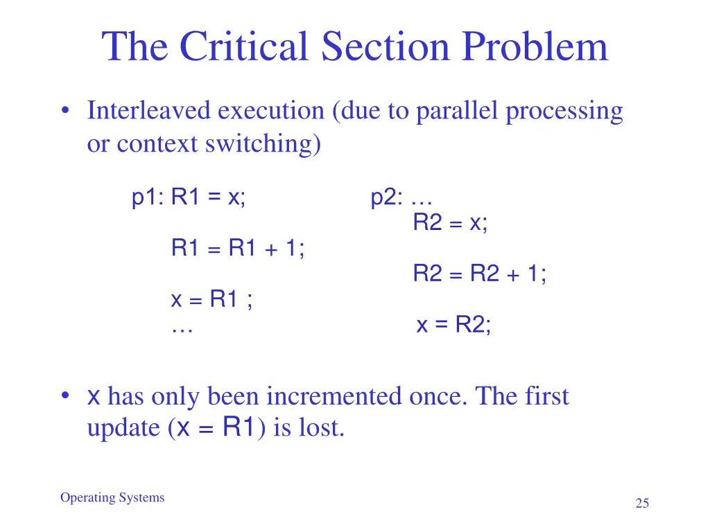 the critical section problem