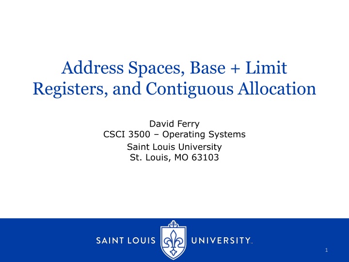 address spaces base limit registers