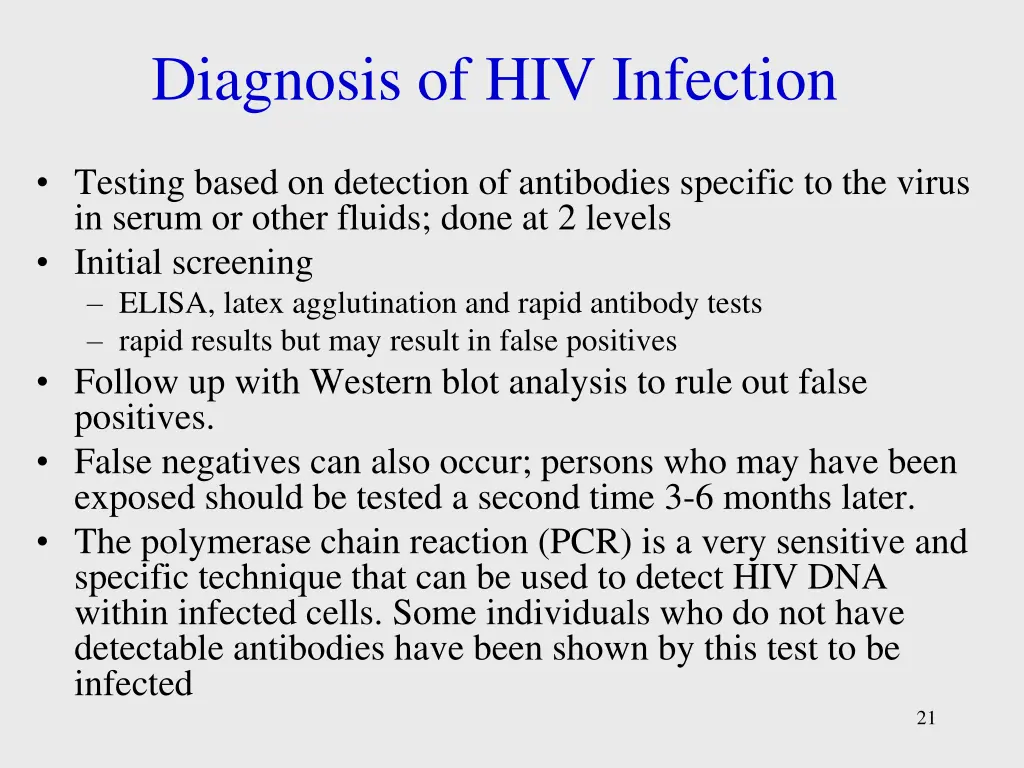 diagnosis of hiv infection