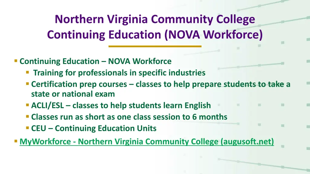 northern virginia community college continuing