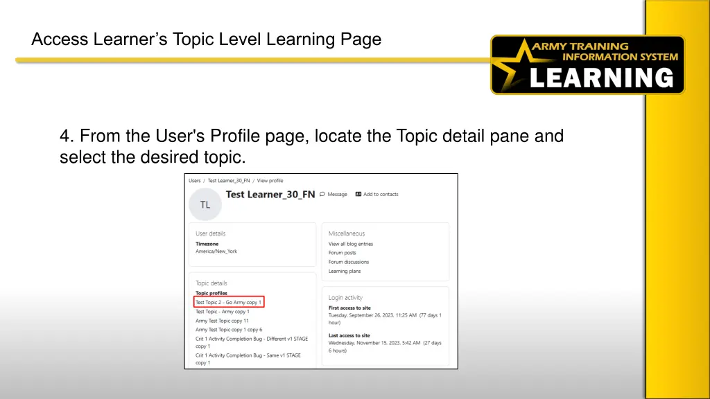 access learner s topic level learning page 2