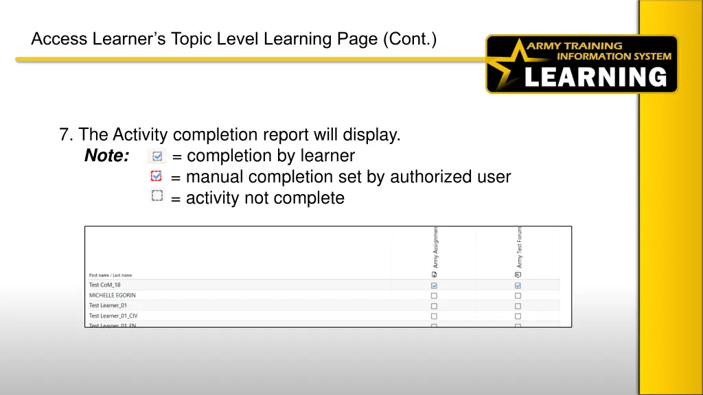 access learner s topic level learning page cont 1