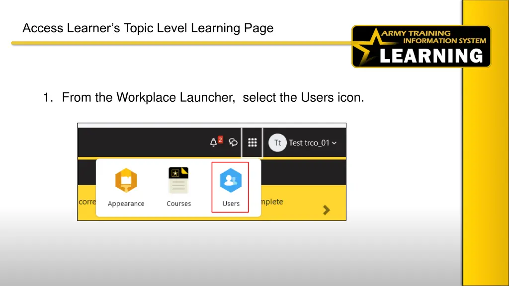 access learner s topic level learning page