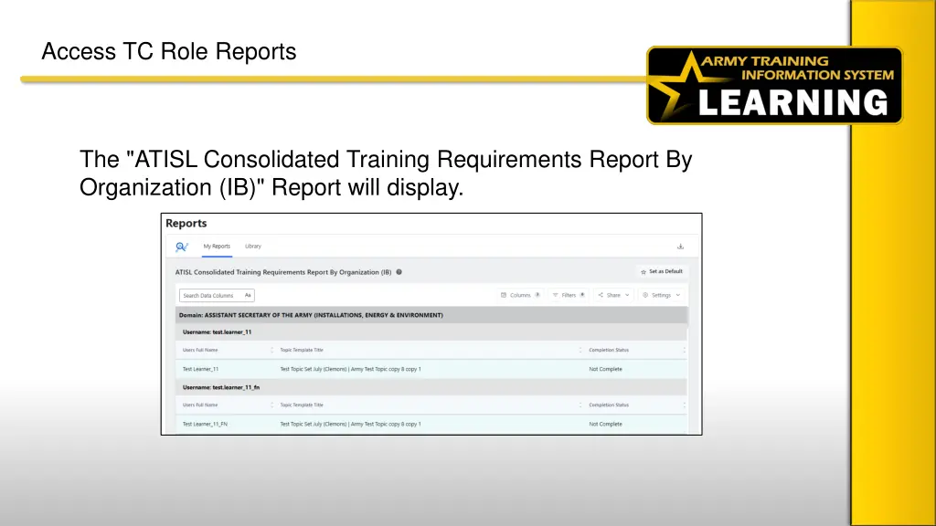 access tc role reports 2