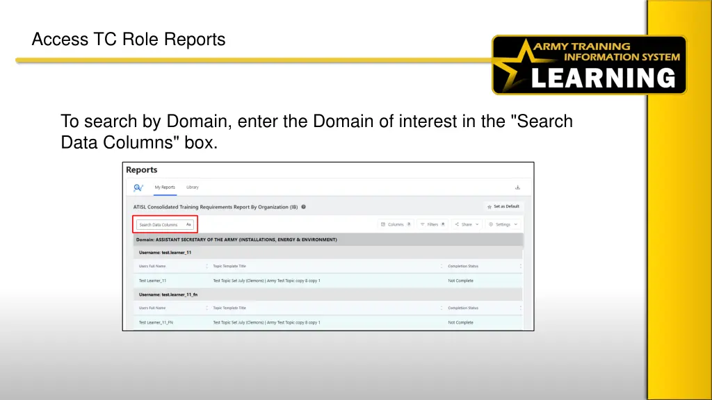 access tc role reports 3