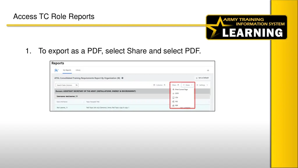 access tc role reports 5