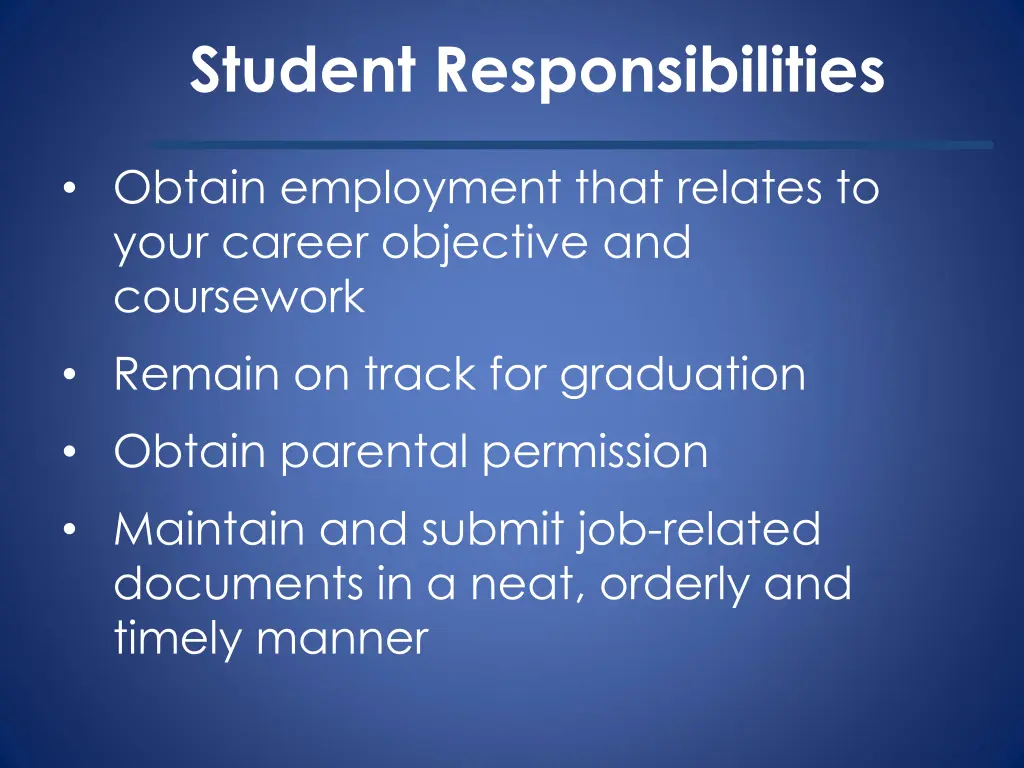 student responsibilities