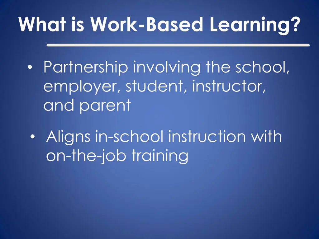 what is work based learning