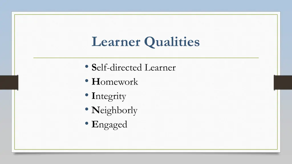 learner qualities