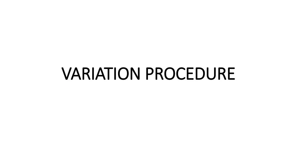 variation procedure variation procedure