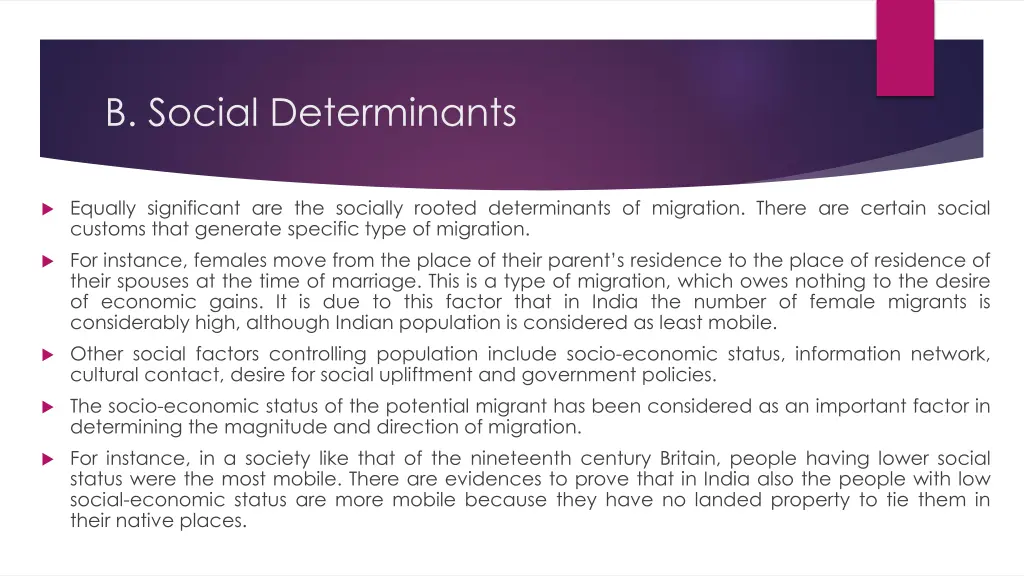 b social determinants