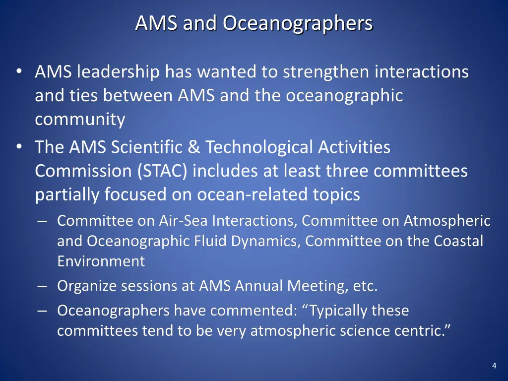 ams and oceanographers