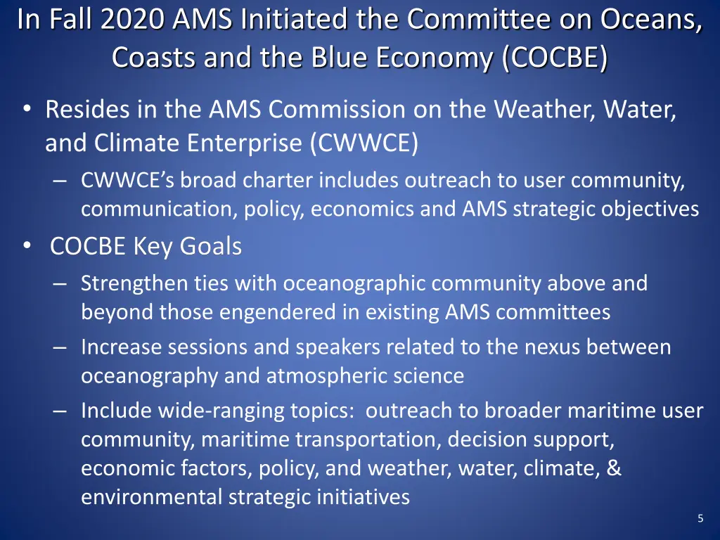 in fall 2020 ams initiated the committee