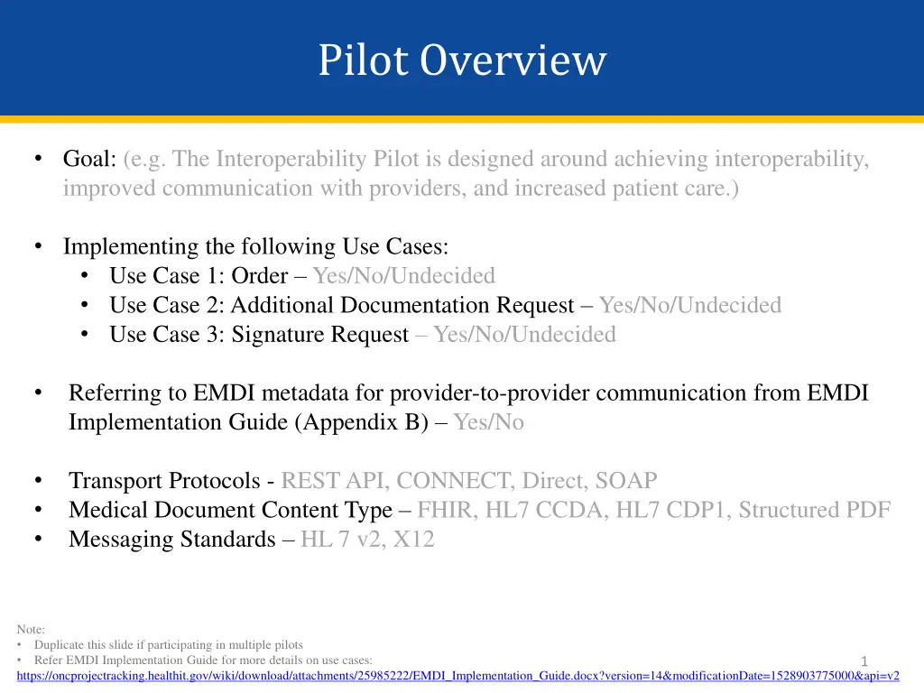 pilot overview