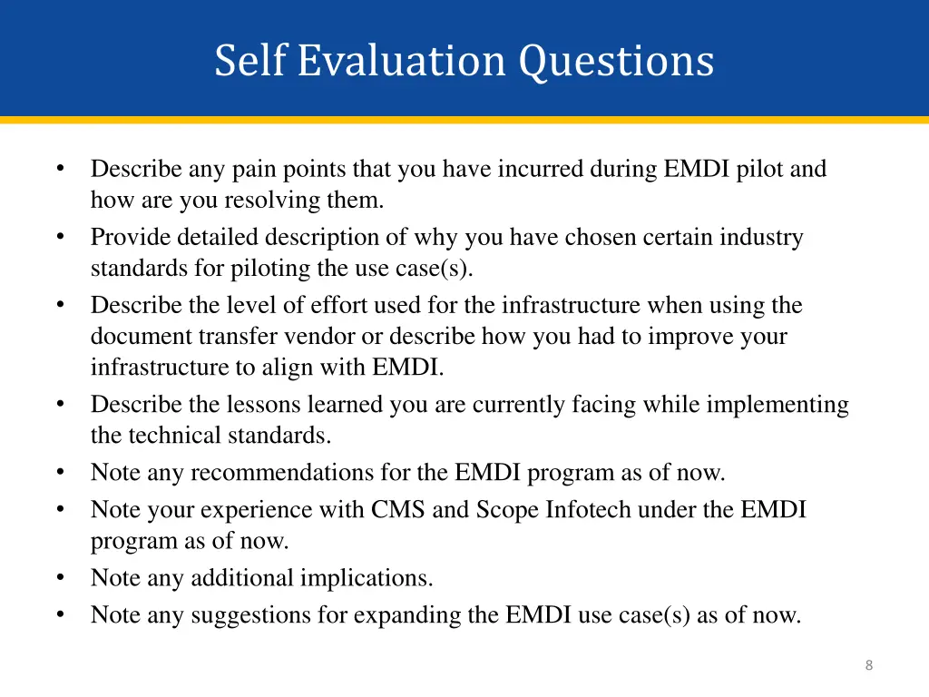 self evaluation questions