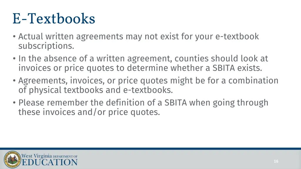 e textbooks actual written agreements