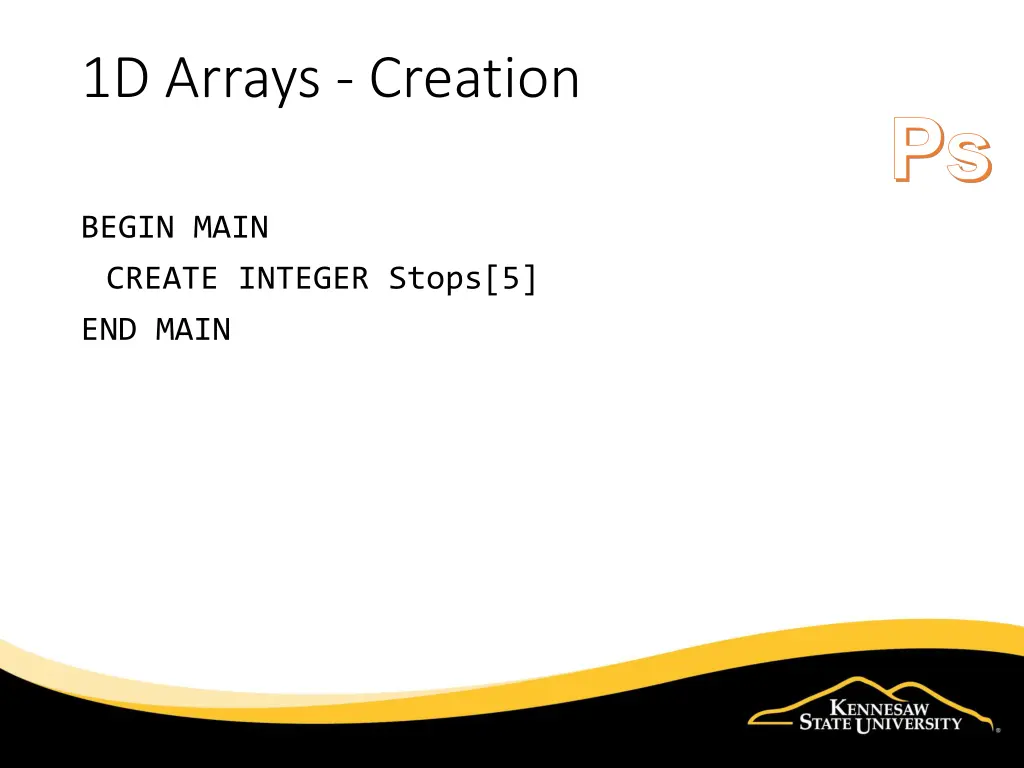 1d arrays creation