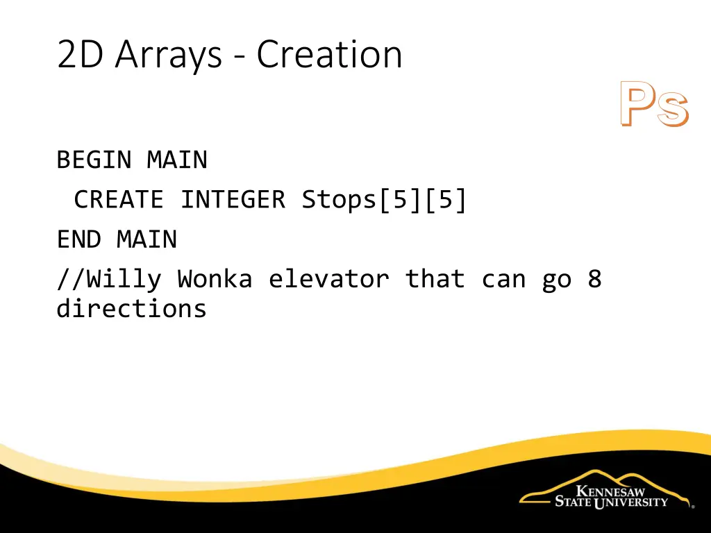 2d arrays creation