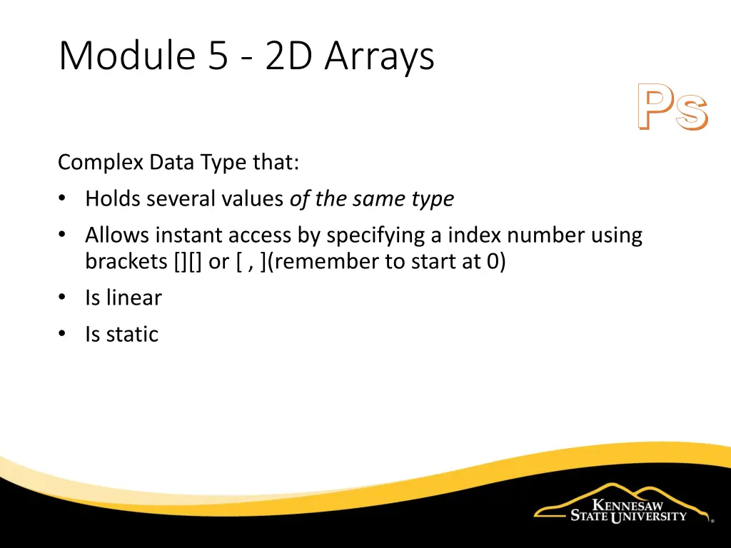 module 5 2d arrays