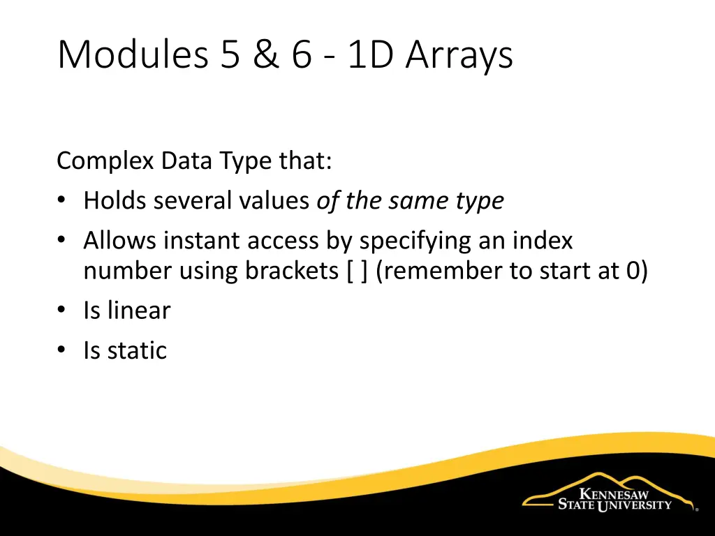 modules 5 6 1d arrays