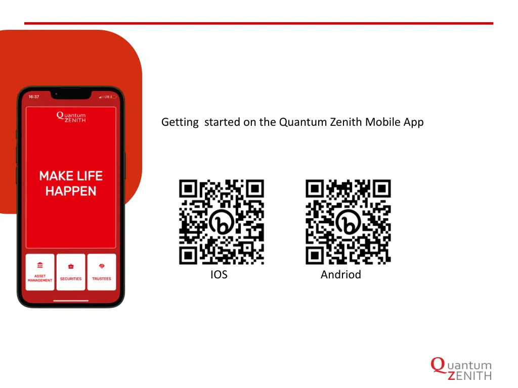 getting started on the quantum zenith mobile app