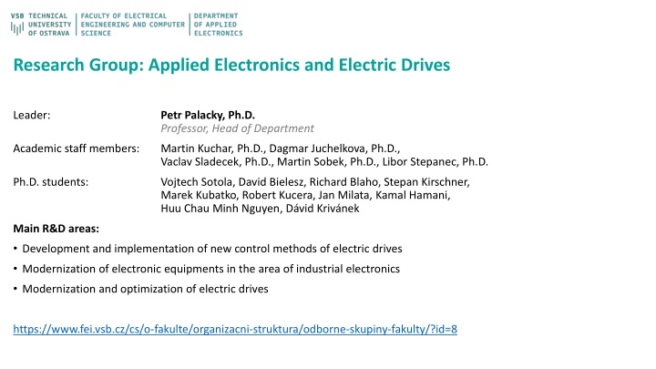 research group applied electronics and electric