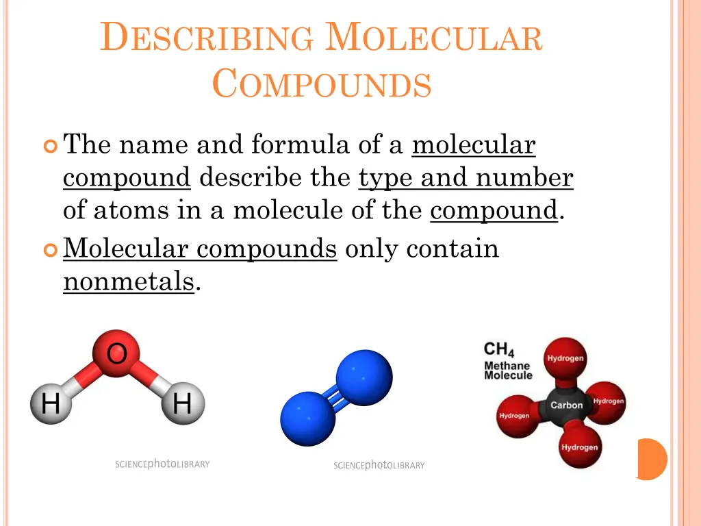 d escribing m olecular c ompounds