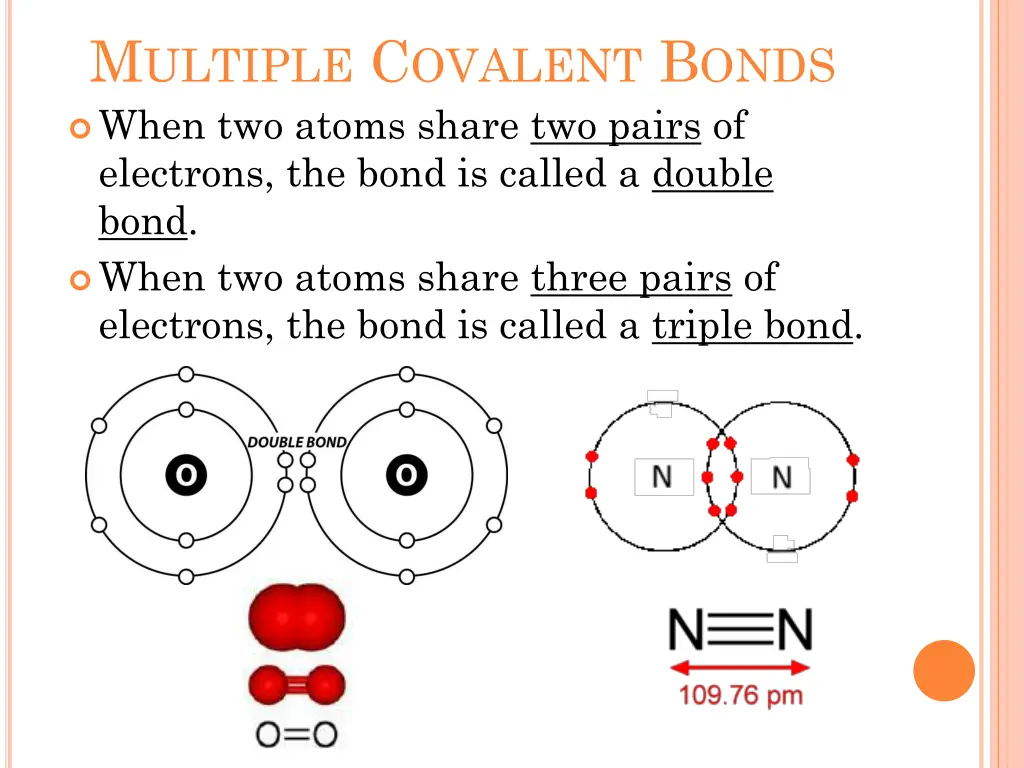 m ultiple c ovalent b onds when two atoms share