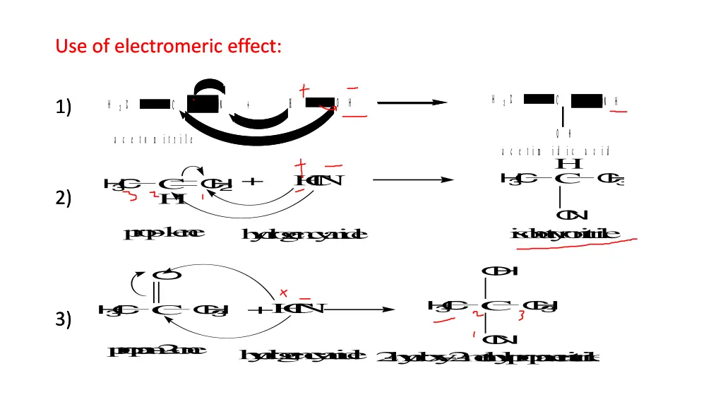 use of electromeric effect use of electromeric