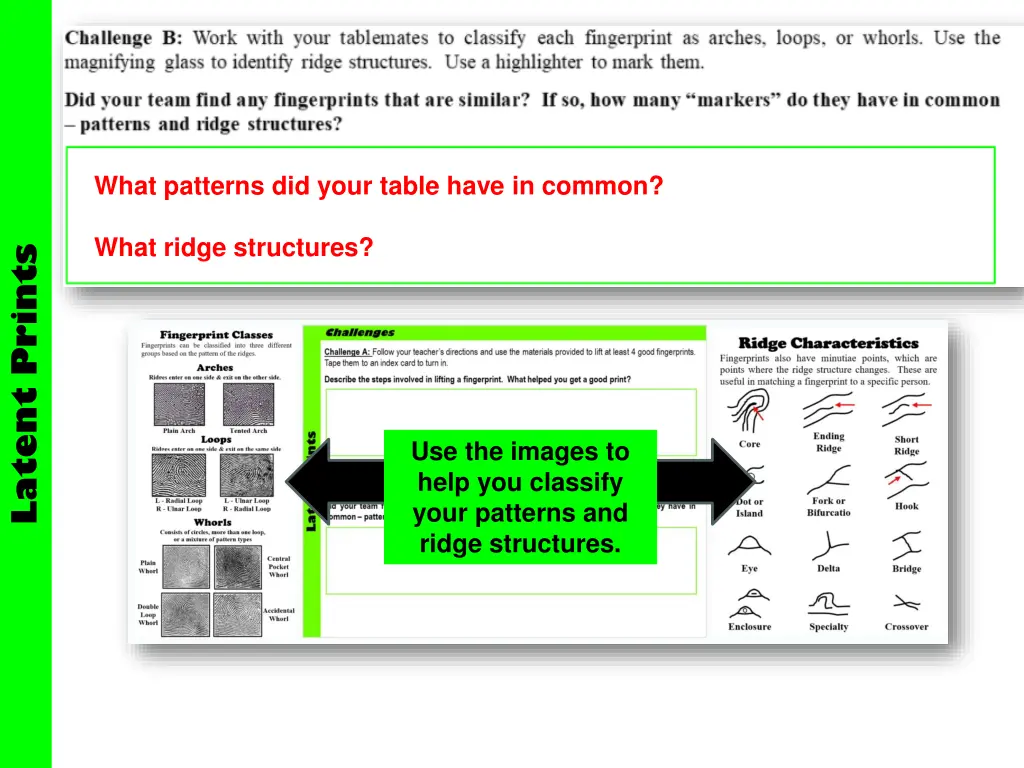 what patterns did your table have in common