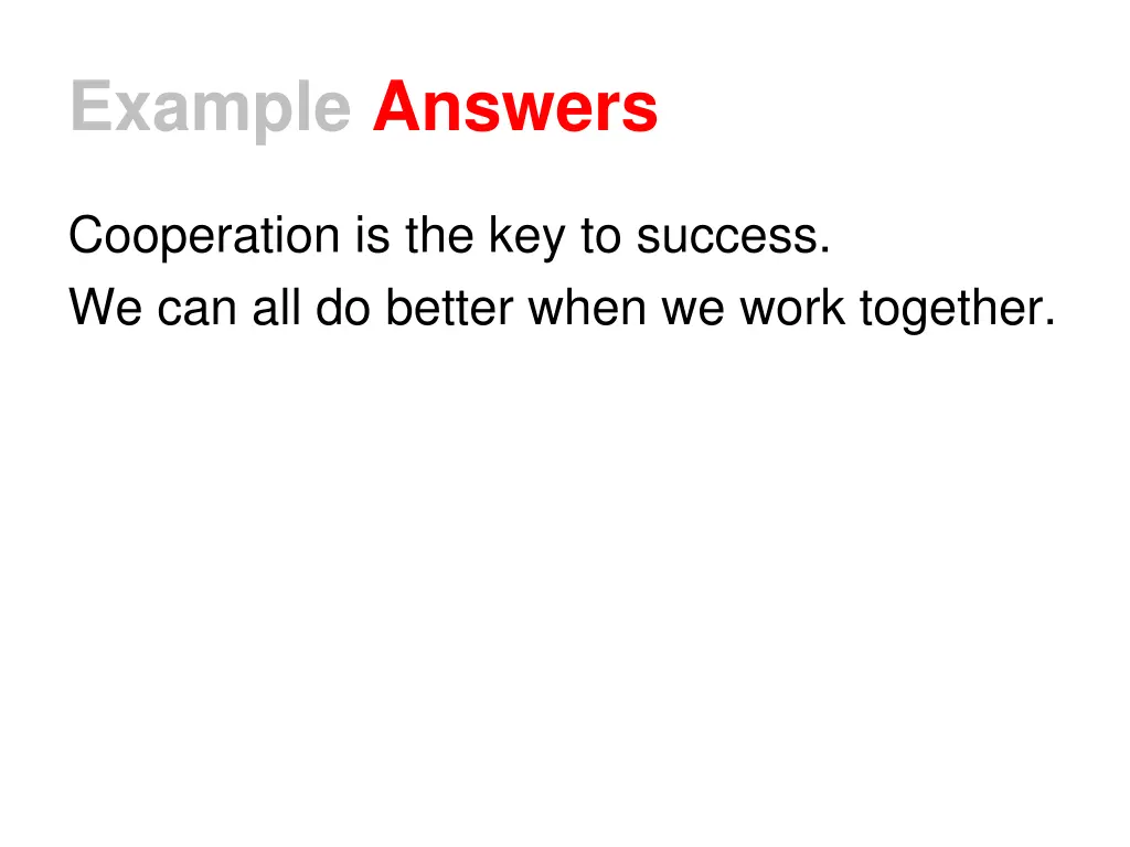 example answers 3