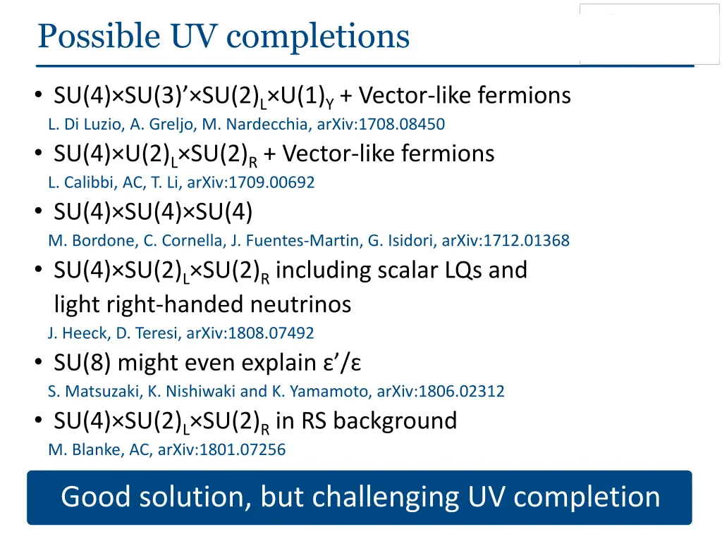 possible uv completions