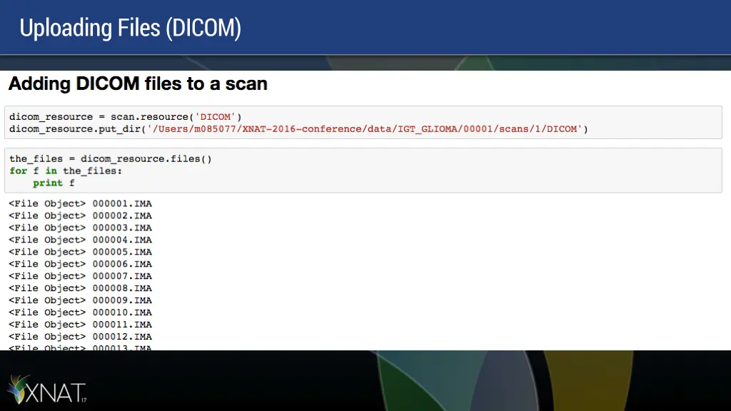 uploading files dicom